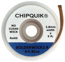 CHIP QUIK SOLDERWICK2.8 SOLDER WICK, NO-CLEAN, 2.8MM X 1.52M ROHS COMPLIANT: YES