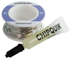 CHIP QUIK SMDIN97AG3 SOLDER WIRE, NO CLEAN, 97/3 IN/AG, 0.8MM ROHS COMPLIANT: YES
