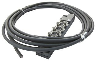 802-10M NC032 - Caja de Distribución de Sensor, 10m Cable, M8 Connector - 3 Pole, 4 Puertos, Serie ALPHA CONNECT