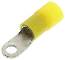 MOLEX 19067-0082 Ring Tongue Terminal, M6, 1/4", 4 AWG, NylaKrimp 19067 Series, Yellow
