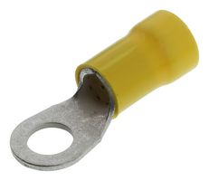 MOLEX 19071-0240 Ring Tongue Terminal, M9, 3/8", 4 AWG, 25 mm², InsulKrimp 19071 Series, Yellow