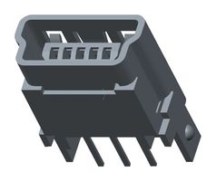 MOLEX 502237-0517 USB Connector, Mini USB Type B, USB 2.0, Receptacle, 5 Positions, Through Hole Mount, Straight