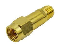 FAIRVIEW MICROWAVE SA3R-10 10 DB FIXED ATTENUATOR SMA MALE PLUG TO SMA REVERSE POLARITY FEMALE JACK UP TO 3 GHZ RATED TO 2 WATTS,BRASS NICKEL BODY,1.25 VSW