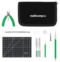 MULTICOMP PRO MP013861 Micro Tool Set, Cutting Mat, 3x Mini Needle Files, Micro Knife, Mouldline Remover, Super Fine Brush