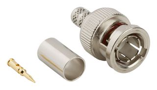 AMPHENOL RF 031-71008-1RFX Conector Coaxial / RF, BNC Coaxial, Macho Recto, Crimpado, 75 ohm, RG59, Latón