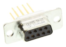 AMPHENOL COMMUNICATIONS SOLUTIONS L77DE09SF179A D Sub Connector, DB9, 9 Contacts, Receptacle, Wire Wrap, DE, 17D Series, Steel Body