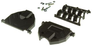 AMPHENOL COMMUNICATIONS SOLUTIONS 17E17271 D Sub Backshell, Kit, 17E Series, DC, 180°, Thermoplastic Body