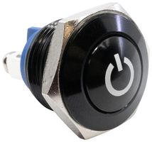 E-SWITCH PV2S64011-M01 Interruptor (Switch) Antivandalismo, Símbolo de Potencia, PV2 Series, 0.63 ", SPST-NO-DM