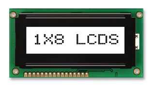 MIDAS DISPLAYS MC10811A6W-FPTLW-V2 Alphanumeric LCD, 8 x 1, Black on White, 5V, English, Japanese, Transflective