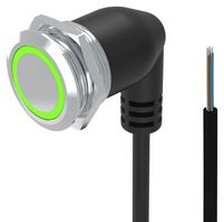 EAO 82-665C.1134 Vandal Resistant Switch, Ring Illuminated, 24V LED, 82 Series, 22 mm, SPDT, Momentary