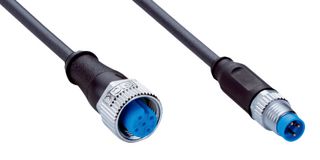 SICK YF2A13-C60UA1M8U13 Cable de Sensor, Codificado A, Negro, Receptáculo M12, Plug M8, 3 Posiciones, 0.6 m, 2ft
