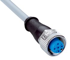 SICK YF2A14-200VB3XLEAX Cable de Sensor, Codificado A, Gris, Receptáculo M12, Extremo Libre, 4 Posiciones, 20 m, 65.6ft