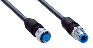 SICK YF2A18-025UA5M2A18 Cable de Sensor, Codificado A, Negro, Receptáculo M12, Plug M12, 8 Posiciones, 2.5 m, 8.2ft