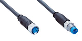 SICK YF8U13-025UA1M8U13 Cable de Sensor, Codificado A, Negro, Receptáculo M8, Plug M8, 3 Posiciones, 2.5 m, 8.2ft