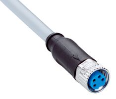 SICK YF8U14-025VA3XLEAX Cable de Sensor, Codificado A, Gris, Receptáculo M8, Extremo Libre, 4 Posiciones, 2.5 m, 8.2ft