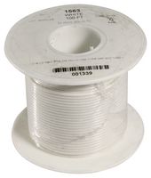 ALPHA WIRE 1563 WH005 Wire, Hook Up MIL-W-76B Type MW, PVC, White, 20 AWG, Solid, 100 ft