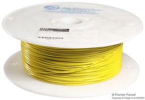 ALPHA WIRE 1855 YL001 Wire, Hook Up MIL-W-16878E/1, PVC, Yellow, 22 AWG, 7 x 30AWG, 1000 ft