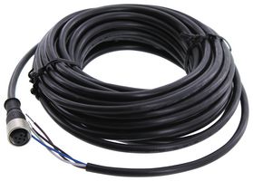 BANNER ENGINEERING MQDC-430 Sensor Cable, Quick Disconnect Cable, Euro, 9m, M12 Receptacle, Free End, 4 Positions, 9 m
