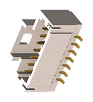 SAMTEC T1M-03-F-SH-L-K Cabezal de Pin, Cable-a-Tarjeta, 1 mm, 1 Líneas, 3 Contactos, Montaje Superficial, Ángulo Recto