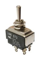 E-SWITCH ST2W6D00 Interruptor de Palanca, DPDT, 20A, 125 Vca, Panel, Serie ST2, Terminales de Alambre, On-Off-On