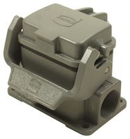 HARTING 09300061296 Conector Uso Rudo, Doble Entrada Lateral PG16, Cubierta Plástica, Base, Montaje en Panel