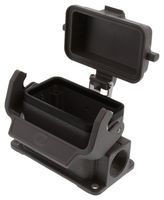 HARTING 09300101256 Heavy Duty Connector, Single Side Entry PG16, Plastic Cover, Base, Panel Mount, Aluminum Body