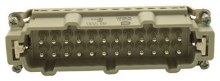 HARTING 09330242611 Conector Uso Rudo, 48 + Señal PE, UL508, Serie Han E, Inserto, 48 Contactos, 24B, Macho