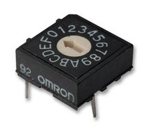 ARATAS A6R-101RF Rotary Coded Switch, IP60, A6R Series, Through Hole, 10 Position, 24 VDC, BCD, 25 mA