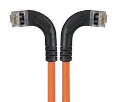 L-COM TRD695SRA8OR-1 Ethernet Cable, Cat6, 90° RJ45 Plug to 90° RJ45 Plug, FTP (Foiled Twisted Pair), Orange, 304.8 mm