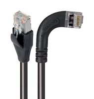 L-COM TRD815SZRA7BLK-30 Cable Ethernet, Cat 5e, RJ45 90° Macho a RJ45 Macho, FTP (par trenzado laminado), Negro, 9.1 m