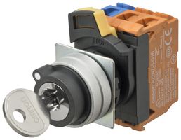OMRON INDUSTRIAL AUTOMATION A22NK-2MM-01BA-G100 Interruptor de Llave, Apagado-Encendido, SPST-NO, A22NK Series, 2 Posiciones, Tornillo, 10 A