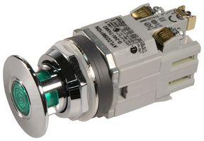 IDEC AYLD229911DN-G-24V-TK962 Botón Pulsador Industrial, Serie TWTD, 30.5 mm, SPST-NO, SPST-NC, Momentáneo, Redondo Levantado