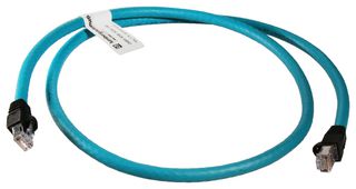 LUMBERG AUTOMATION 0985 YM57530 500/1M Ethernet Cable, Cat5e, RJ45 Plug to RJ45 Plug, STP (Shielded Twisted Pair), Teal, 1 m, 3.3 ft