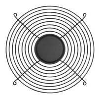 GARDTEC SC1000-W1B Fan Finger Guard, Steel - Wire Form, 254mm Axial Fans, 174 mm, Black Bright Nickel Chrome