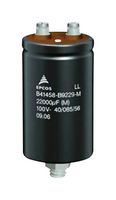 TDK B41458B9159M600 Capacitor Electrolítico, 15000 µF, 100 V, ± 20%, Tornillo, 12000 horas a 85°C