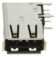 AMPHENOL COMMUNICATIONS SOLUTIONS 73725-1110BLF USB Connector, USB Type A, USB 2.0, Receptacle, 4 Positions, Through Hole Mount, Right Angle