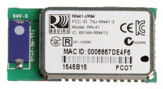 MICROCHIP RN41-I/RM Módulo Radio Bluetooth® Clase 1 con Antena Chip RF Cerámica Integrada