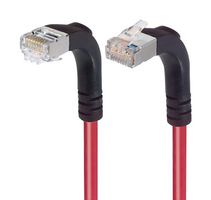 L-COM TRD815SRA4RD-30 Cable Ethernet, Cat 5e, RJ45 90° Macho a RJ45 90° Macho, FTP (par trenzado laminado), Rojo, 9.1 m