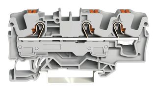 WAGO 2206-1301 Bloque de Terminal c/Montaje en Riel DIN, 3 Posiciones, 20 AWG, 8 AWG, 6 mm², Push-In, 41 A
