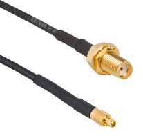 AMPHENOL RF 095-900-597M100 RF / Coaxial Cable Assembly, 6GHz Frequency, 3.3 ft, 1 m, RG316, MMCX Plug, SMA Bulkhead Jack