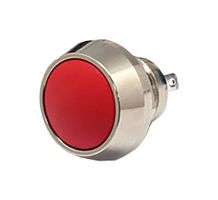 MALLORY FWCM12-BJA-S0M2R Interruptor (Switch) Antivandalismo, 12 mm, SPST-NO, Apagado-(Encendido), Domo Redondo, Rojo