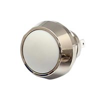 MALLORY SONALERT FWCM12-BJA-S0M2W Vandal Resistant Switch, 12 mm, SPST-NO, Off-(On), Round, White