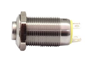 MALLORY FWM12-HJ1-S0Z2 Vandal Resistant Switch, 12 mm, SPST-NO, Off-On, Round, Transparent