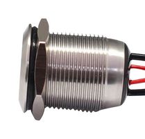MALLORY SONALERT FWM19-FW1-S0M2 Interruptor (Switch) Antivandalismo, 19 mm, SPST-NO, Apagado-(Encendido), Roldana, Transparente