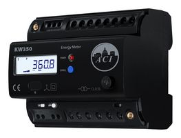 ACI KW350-P1-D-S-SC Power Meter, 3 Channel, 1 / 3-Phase, 100VAC to 415VAC, 100VDC to 300VDC, DIN Rail, KW350 Series