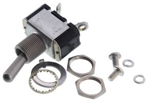 EATON 8811K17 Toggle Switch, Off-(On), SPST, Non Illuminated, 20 A, Panel Mount