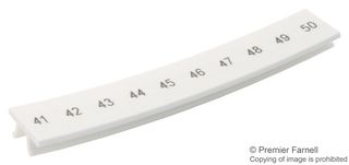 PHOENIX CONTACT ZB 6,LGS:FORTL.ZAHLEN 41-50 Terminal Block Marker, Zack Marker Strip, Phoenix Contact Modular Terminal Blocks, 41-50, 6.2 mm