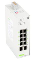 WAGO 852-1813/000-001 Switch, 10 Ports, Industrial, Managed Gigabit Ethernet, DIN Rail, RJ45 PoE+ x 8, SFP x 2