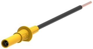 CAL TEST ELECTRONICS CT4534-4 Banana Test Connector, Jack, Cable Mount, 15 A, 1 kV, Nickel Plated Contacts, Yellow
