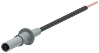 CAL TEST ELECTRONICS CT4534-8 Banana Test Connector, Jack, Cable Mount, 15 A, 1 kV, Nickel Plated Contacts, Grey